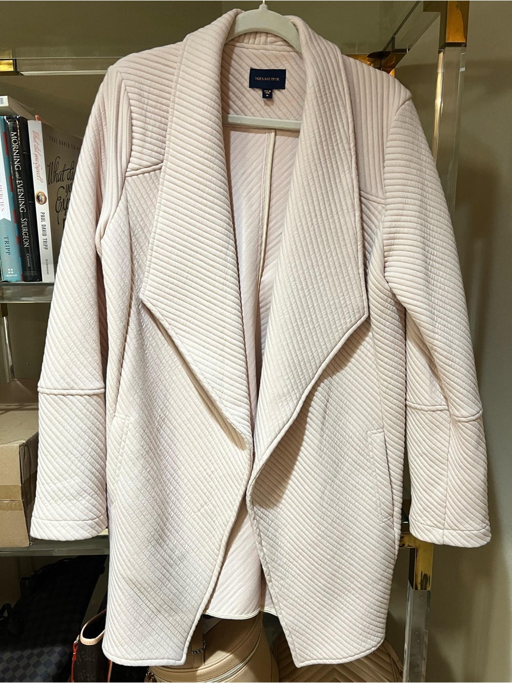 Dillard’s Skies Are Blue Open Ribbed Quilted Cardigan